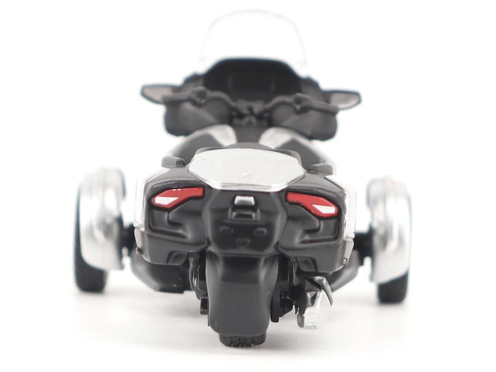Can-Am Spyder RT 3-Wheel Motorcycle Hyper Silver Metallic with Driver Figure 1/32 Diecast Model by BRP Models view 4