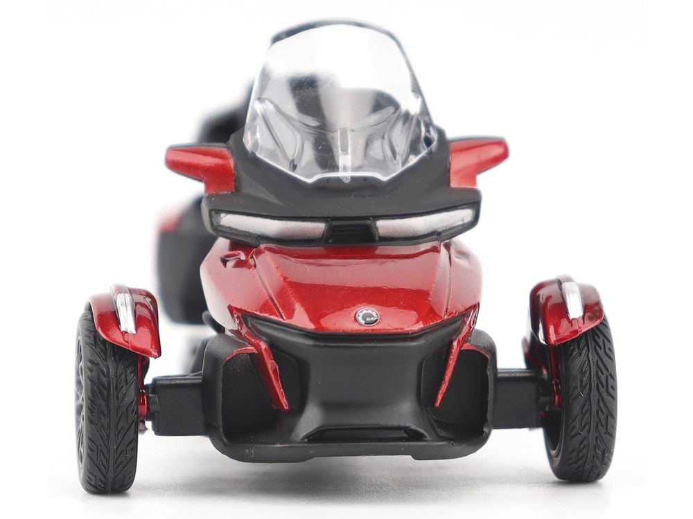 Can-Am Spyder RT Limited 3-Wheel Motorcycle Deep Marsala Red Metallic with Driver Figure 1/32 Diecast Model by BRP Models view 4