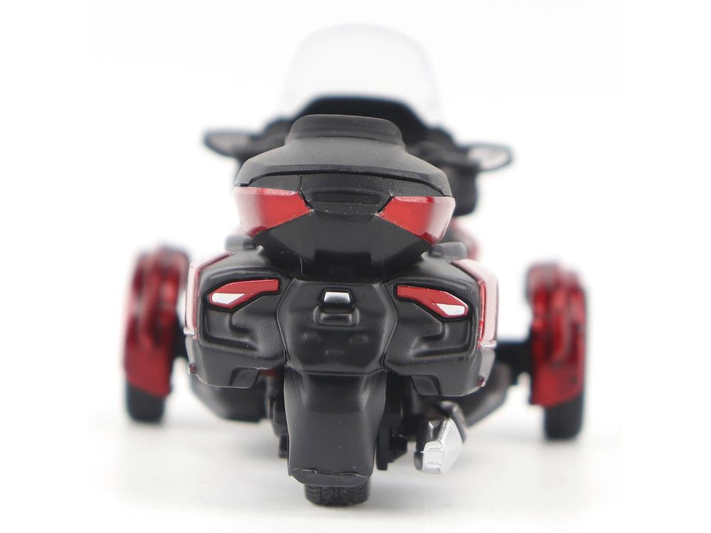 Can-Am Spyder RT Limited 3-Wheel Motorcycle Deep Marsala Red Metallic with Driver Figure 1/32 Diecast Model by BRP Models view 5