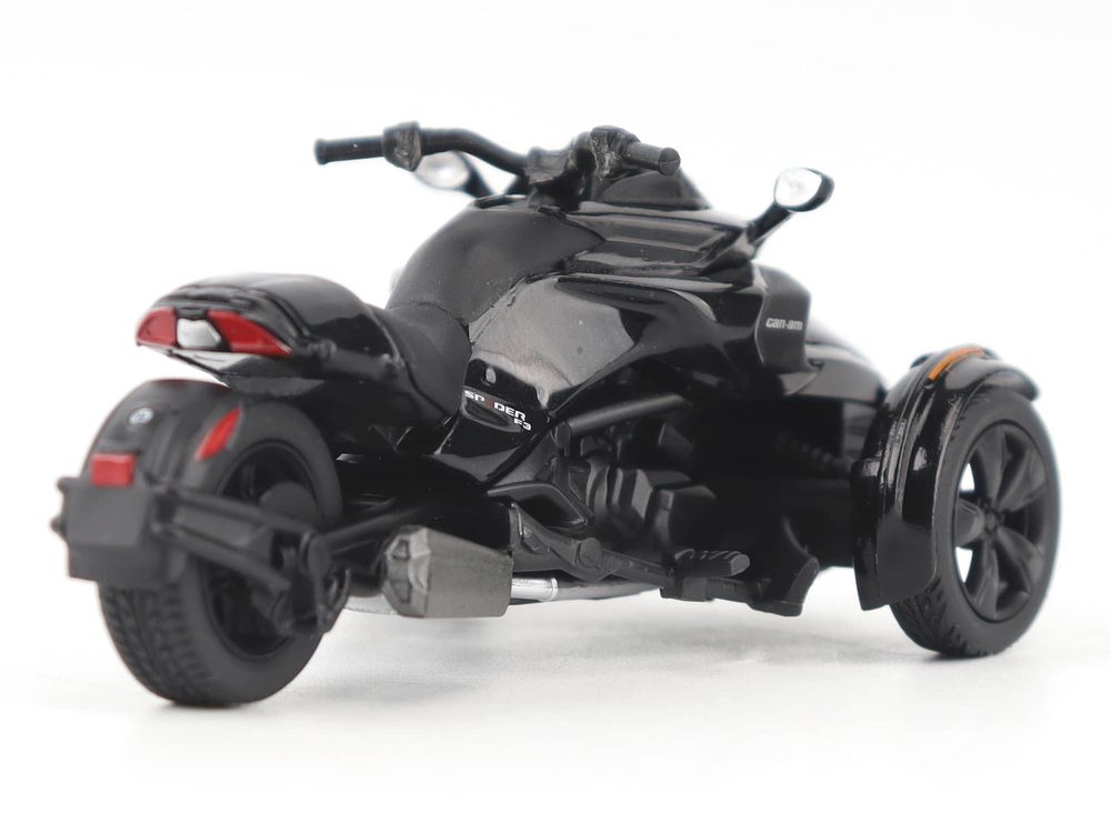 Can-Am Spyder F3 3-Wheel Motorcycle Steel Black Metallic 1/32 Diecast Model by BRP Models view 3