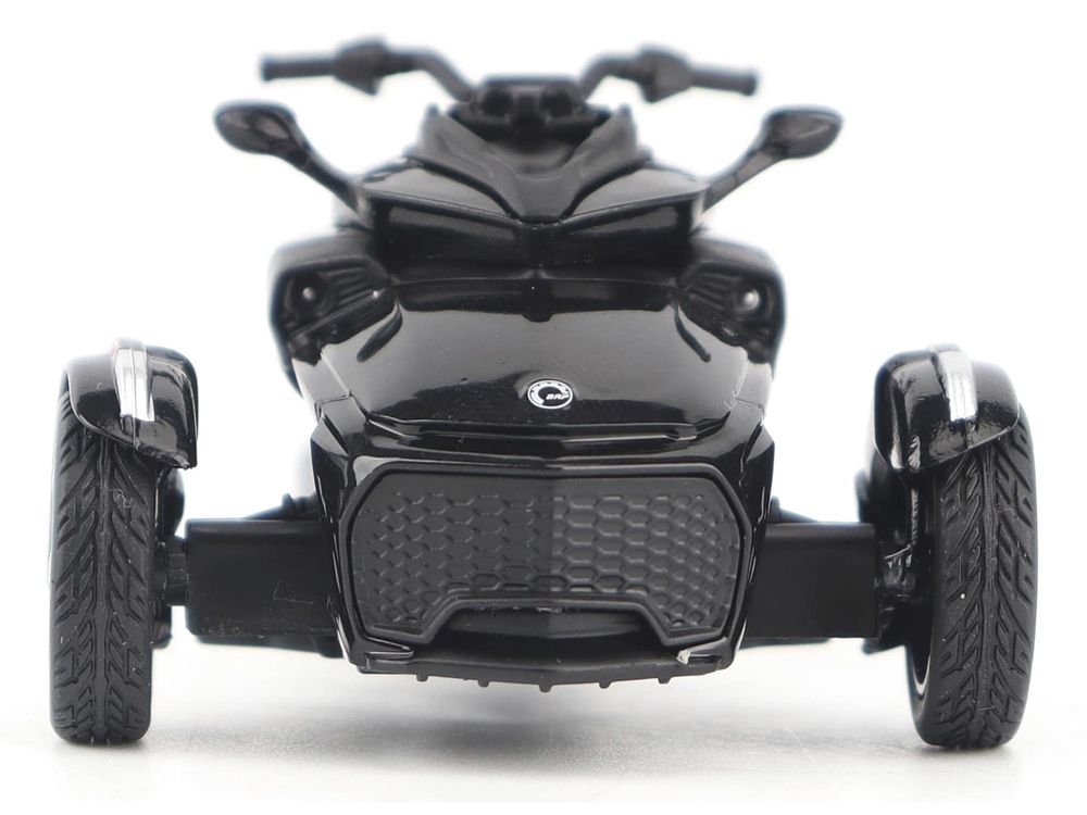 Can-Am Spyder F3 3-Wheel Motorcycle Steel Black Metallic 1/32 Diecast Model by BRP Models view 4