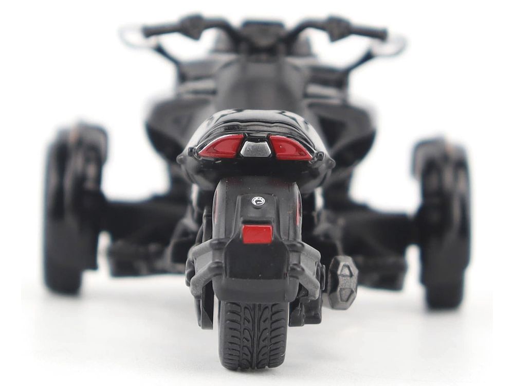 Can-Am Spyder F3 3-Wheel Motorcycle Steel Black Metallic 1/32 Diecast Model by BRP Models view 5