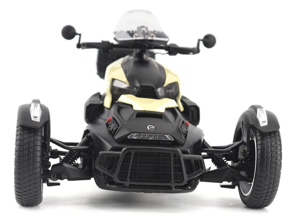 Can-Am Ryker Rally 3-Wheel Motorcycle Sand Storm and Black 1/12 Diecast Model by BRP Models view 4