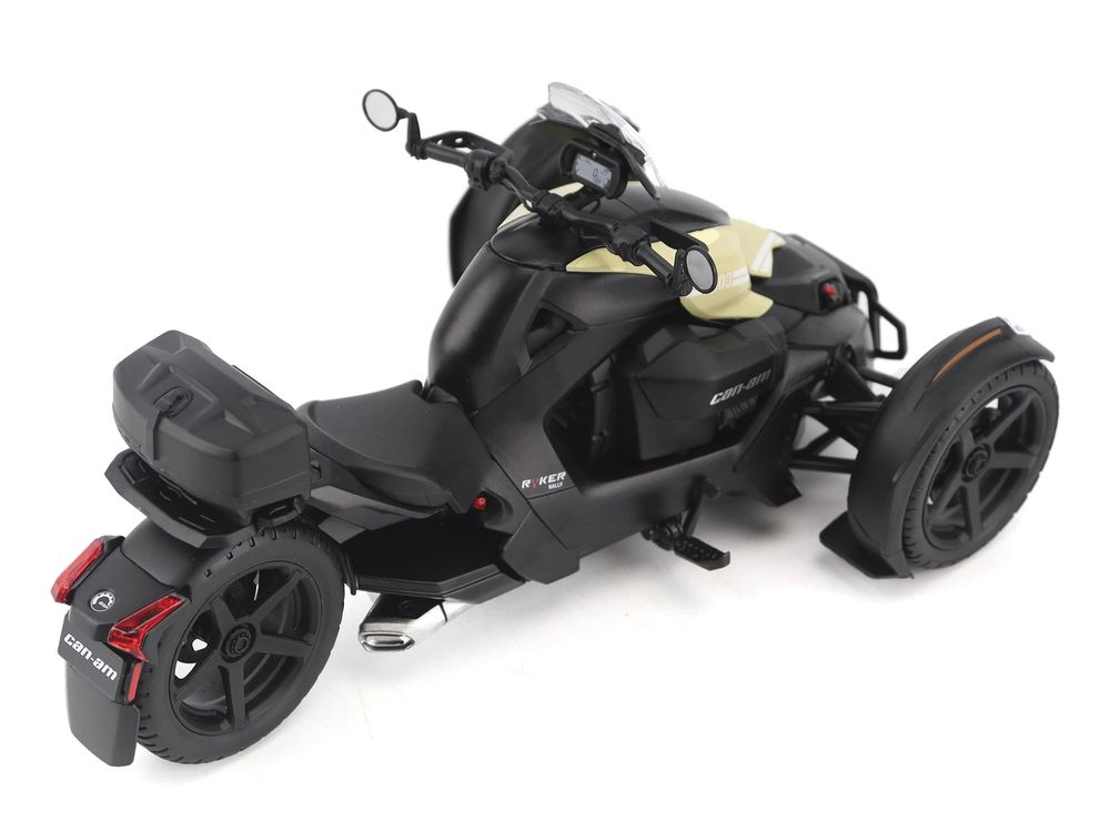 Can-Am Ryker Rally 3-Wheel Motorcycle Sand Storm and Black 1/12 Diecast Model by BRP Models view 5