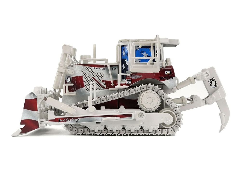 CAT Caterpillar D8T Track Type Tractor with Single Shank Ripper "Brent Scarbrough & Co." Patriotic Livery "High Line" Series 1/50 Diecast Model by Diecast Masters view 2