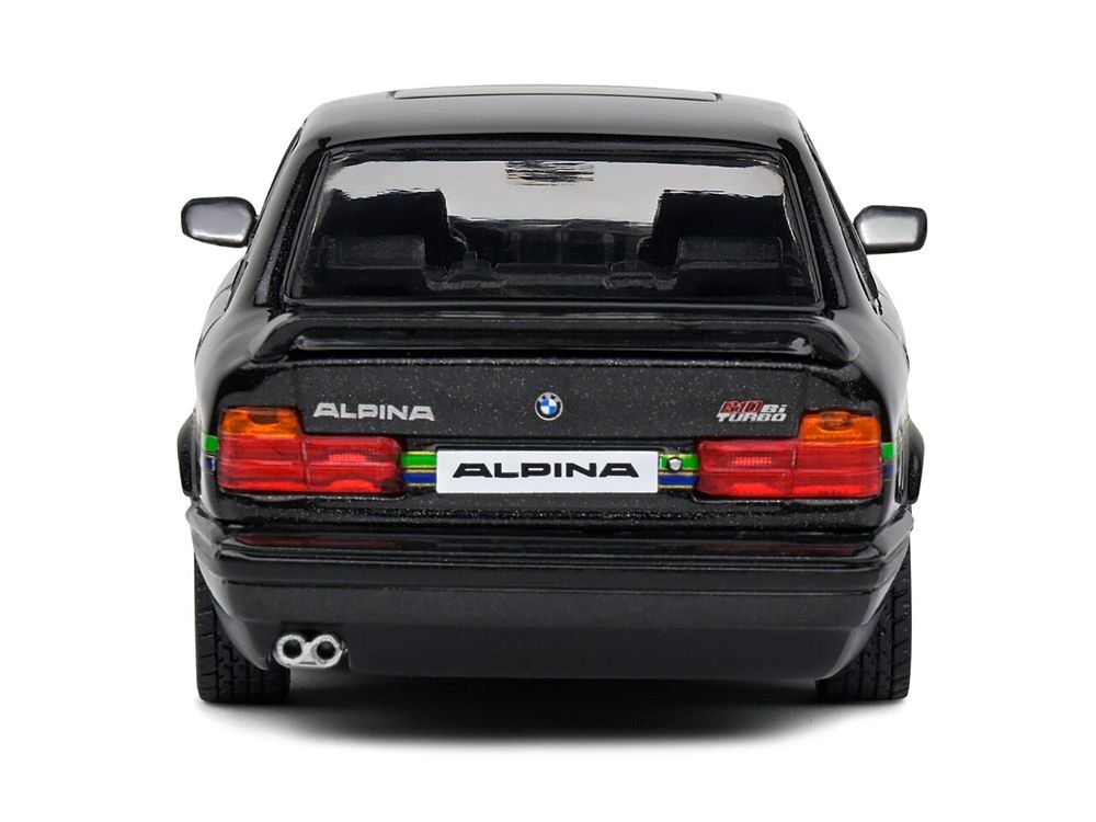 1994 BMW E34 Alpina B10 BiTurbo Black Metallic with Green Graphics 1/43 Diecast Model Car by Solido view 5