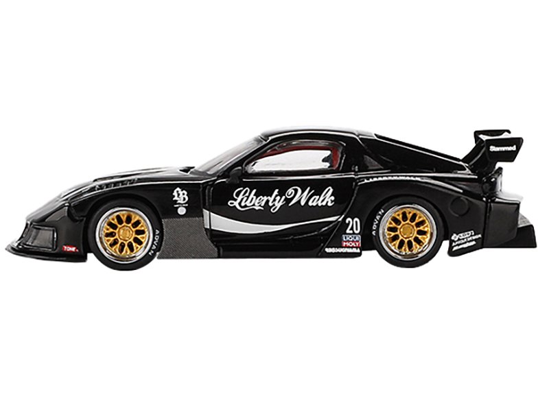 Mazda RX-7 LB-Super Silhouette #20 "Liberty Walk" Black Limited Edition 1/64 Diecast Model Car by Mini GT view 2