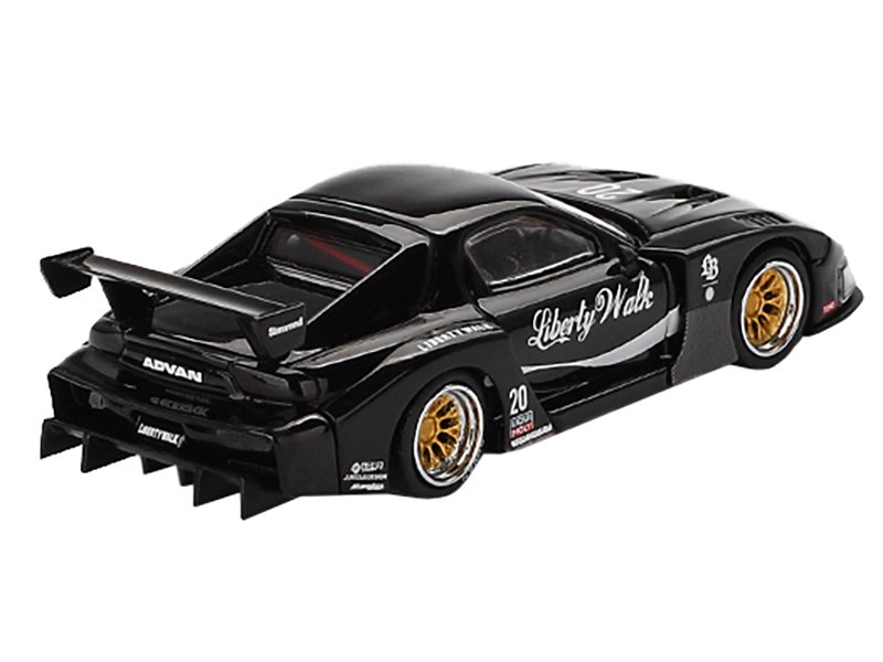 Mazda RX-7 LB-Super Silhouette #20 "Liberty Walk" Black Limited Edition 1/64 Diecast Model Car by Mini GT view 3