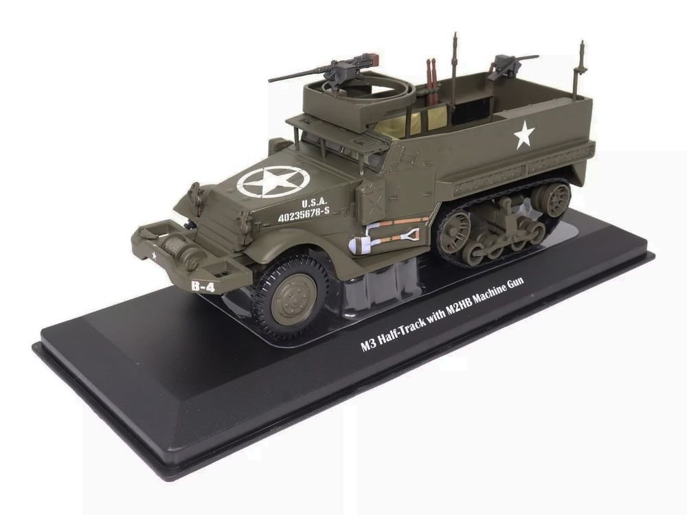 M3 Half-Track AFV with M2HB Machine Gun Olive Drab "United States Army" 1/43 Diecast Model by Militaria Die Cast view 4