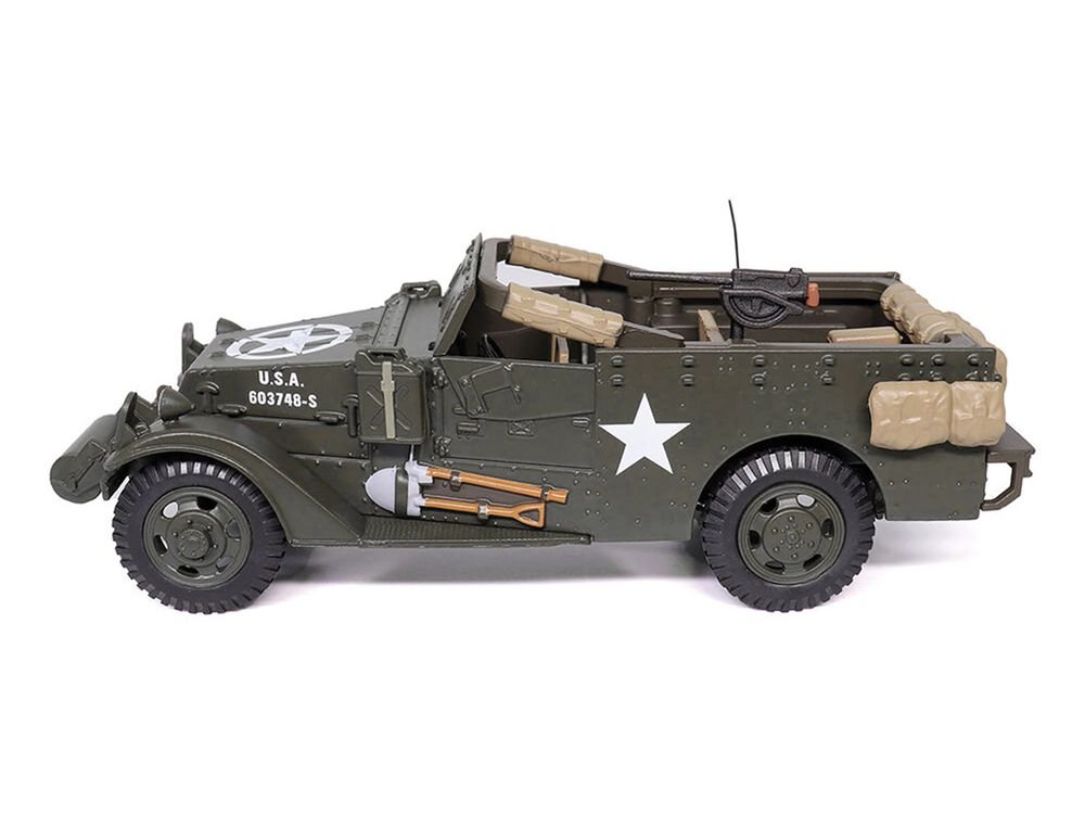 White M3 Scout Car Olive Drab "United States Army" 1/43 Diecast Model by Militaria Die Cast view 2