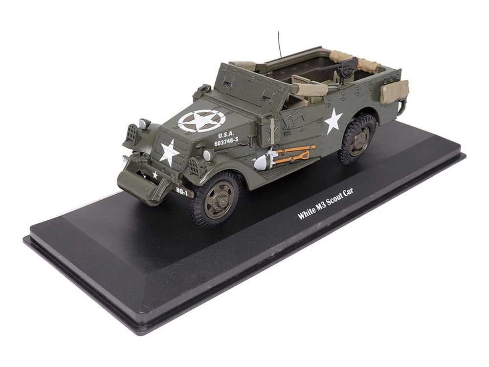 White M3 Scout Car Olive Drab "United States Army" 1/43 Diecast Model by Militaria Die Cast view 4