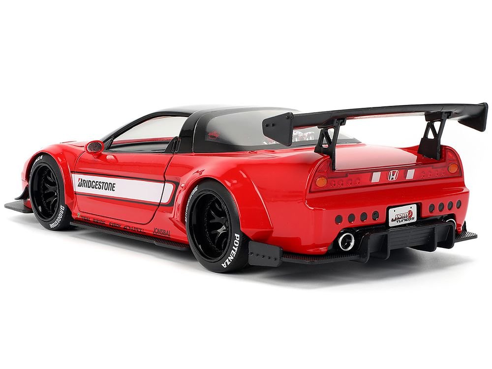 2002 Honda NSX-R RHD (Right Hand Drive) "Bridgestone" Red with Black Top and White Stripes "JDM Tuners" Series 1/24 Diecast Model Car by Jada view 5
