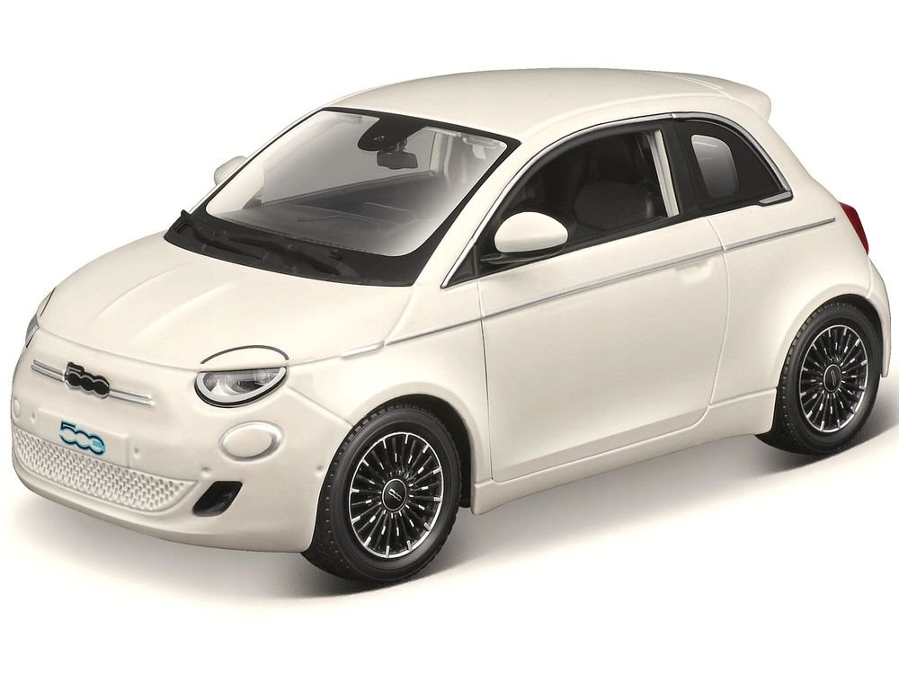 2023 Fiat 500e White 1/24 Diecast Model Car by Bburago view 2