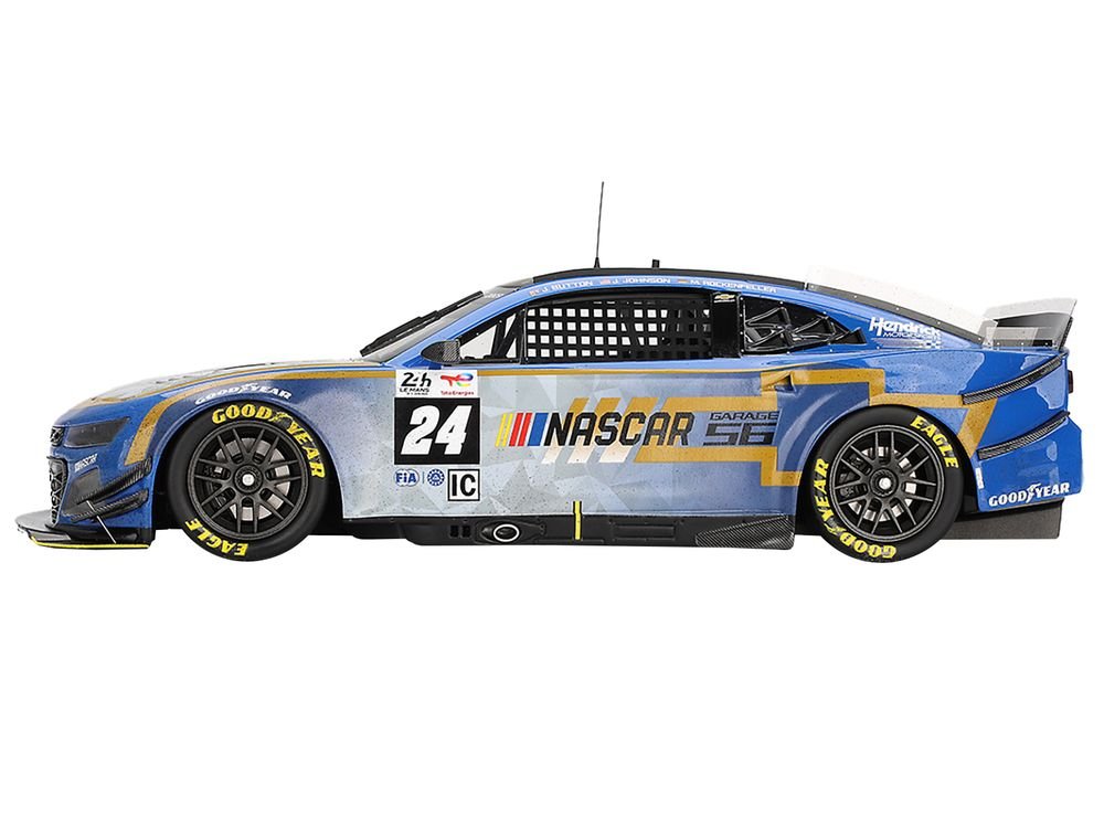 Chevrolet Camaro ZL1 #24 Jenson Button - Jimmie Johnson - Mike Rockenfeller (Post-Race Weathered Version) "Hendrick Motorsports - NASCAR Next Gen Garage 56" Innovative "24 Hours of Le Mans" (2023) 1/18 Model Car by Top Speed view 3