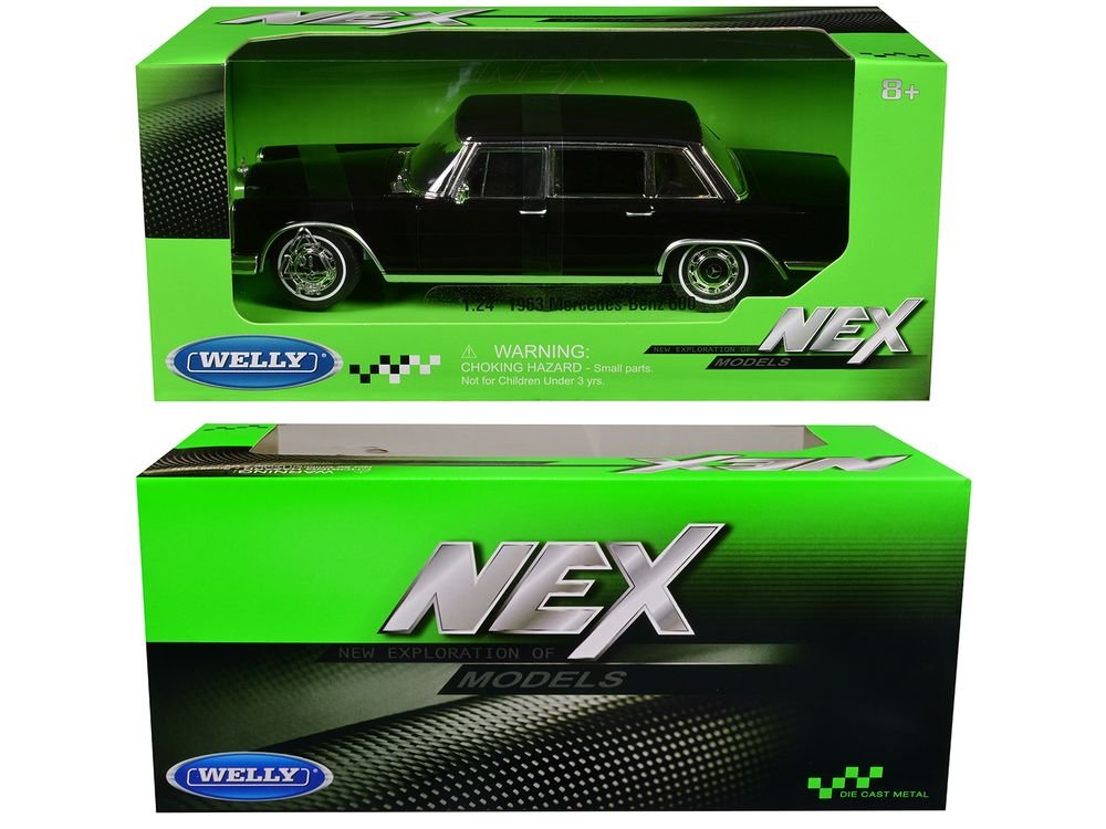 1955 Mercedes-Benz 190 SL (Closed Roof) Black "NEX Models" Series 1/24 Diecast Model Car by Welly view 3