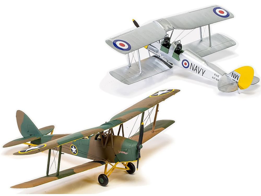 Level 2 Model Kit De Havilland Tiger Moth Aircraft with 2 Scheme Options 1/72 Plastic Model Kit by Airfix view 3