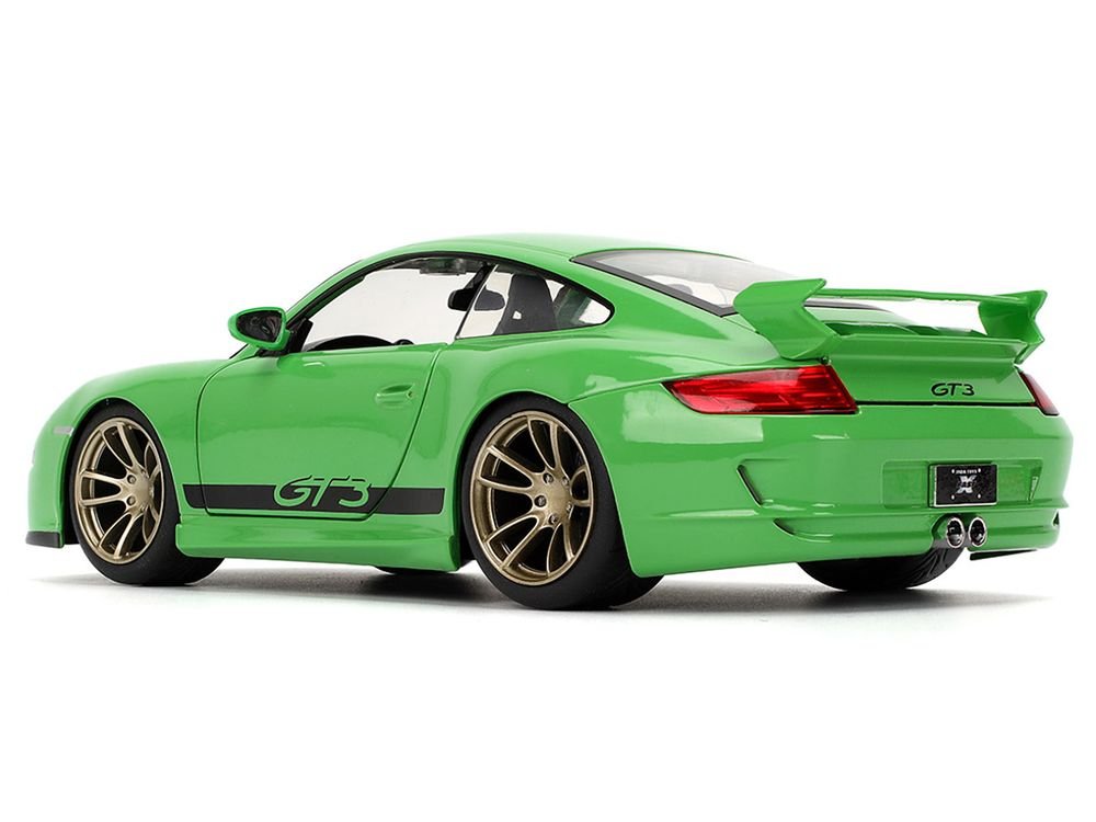Porsche 911 GT3 (997) Green with Black Accents "Fast X" (2023) Movie "Fast & Furious" Series 1/24 Diecast Model Car by Jada view 5