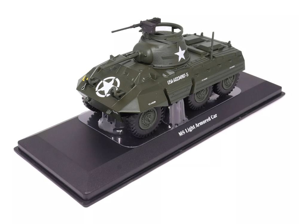 M8 Light Armored Car Olive Drab "United States Army" 1/43 Diecast Model by Militaria Die Cast view 4