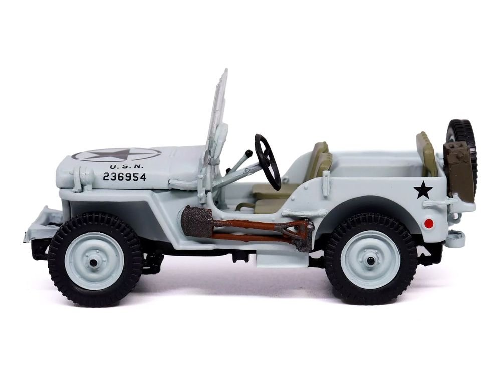 Willys Jeep 1/4-Ton Car Light Blue "United States Navy" 1/43 Diecast Model by Militaria Die Cast view 2