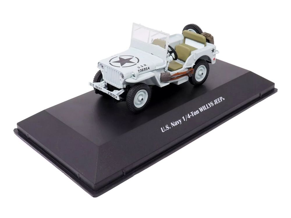Willys Jeep 1/4-Ton Car Light Blue "United States Navy" 1/43 Diecast Model by Militaria Die Cast view 4