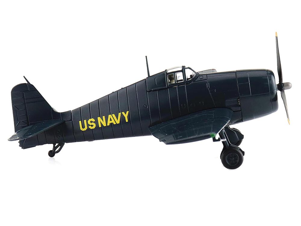 Grumman F6F-5 Hellcat Fighter Aircraft "Blue Angels #1-4 Decals" (1946) United States Navy "Air Power Series" 1/72 Diecast Model by Hobby Master view 2