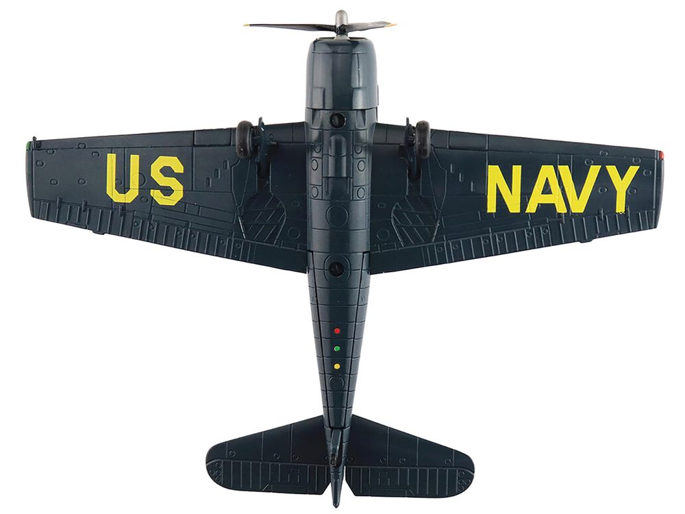 Grumman F6F-5 Hellcat Fighter Aircraft "Blue Angels #1-4 Decals" (1946) United States Navy "Air Power Series" 1/72 Diecast Model by Hobby Master view 3