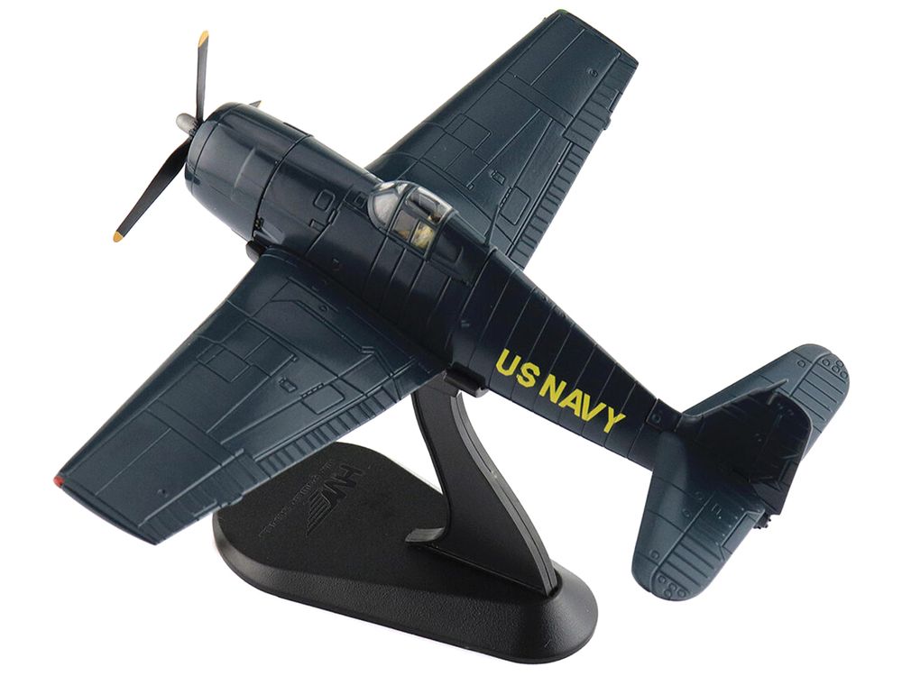 Grumman F6F-5 Hellcat Fighter Aircraft "Blue Angels #1-4 Decals" (1946) United States Navy "Air Power Series" 1/72 Diecast Model by Hobby Master view 4
