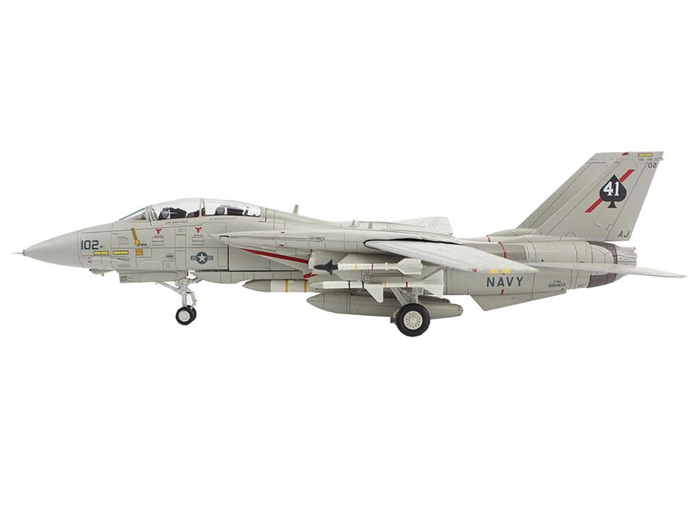 Grumman F-14A Tomcat Fighter Aircraft "Sukhoi Killer VF-41 Black Aces USS Nimitz" (1981) United States Navy "Air Power Series" 1/72 Diecast Model by Hobby Master view 2