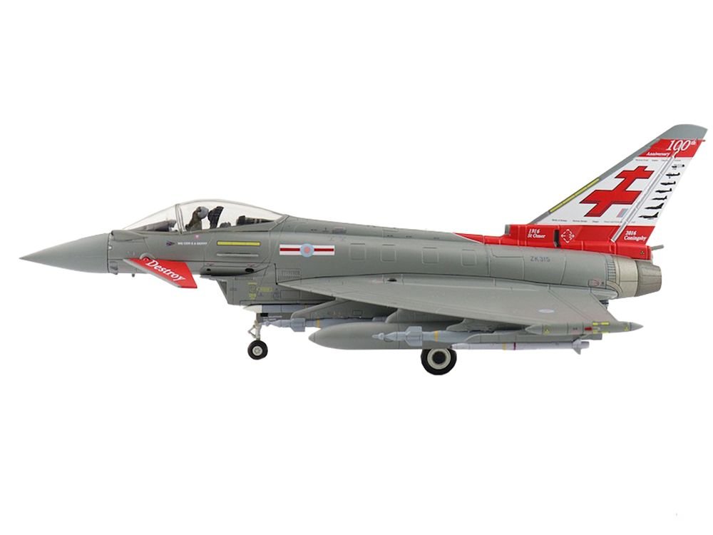 Eurofighter Typhoon Fighter Aircraft "ZK315 41 Squadron RAF Coningsby" (2015) Royal Air Force "Air Power Series" 1/72 Diecast Model by Hobby Master view 3
