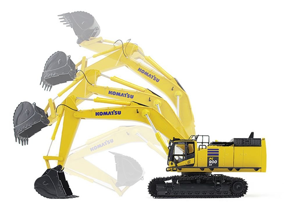 Komatsu PC900LC-11 Excavator Yellow 1/50 Diecast Model by First Gear view 3