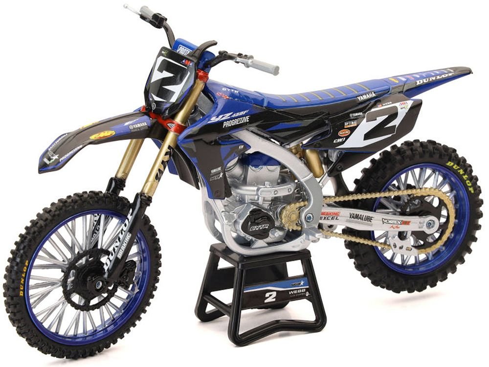 Yamaha YZ450F Motorcycle #2 Cooper Webb "Yamaha Factory Racing" 1/12 Diecast Model by New Ray view 2