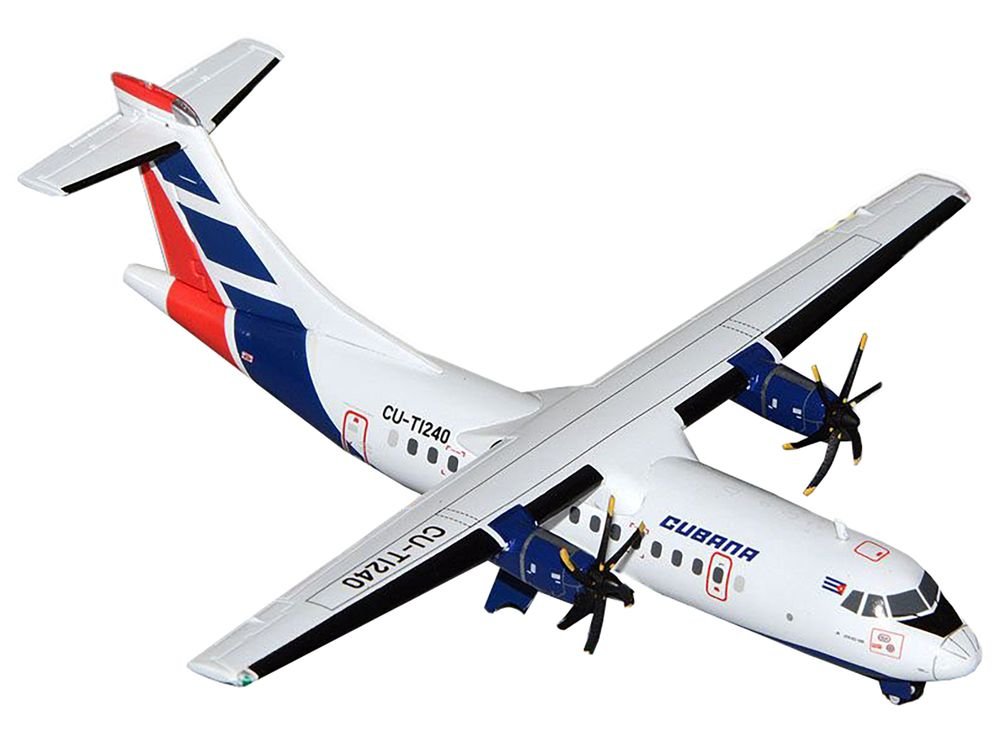 ATR 42-500 Commercial Aircraft "Cubana" (CU-T1240) White with Blue and Red Tail "Gemini 200" Series 1/200 Diecast Model Airplane by GeminiJets view 2