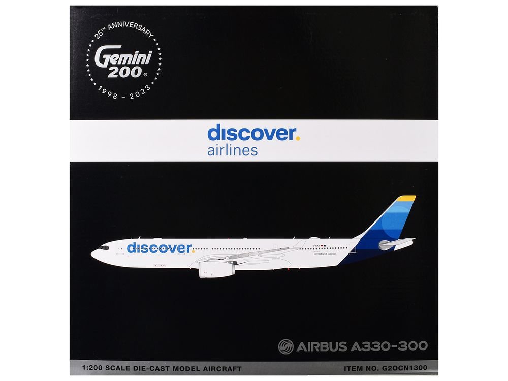 Airbus A330-300 Commercial Aircraft "Discover Airlines" (D-AIKK) White with Blue Tail "Gemini 200" Series 1/200 Diecast Model Airplane by GeminiJets view 3