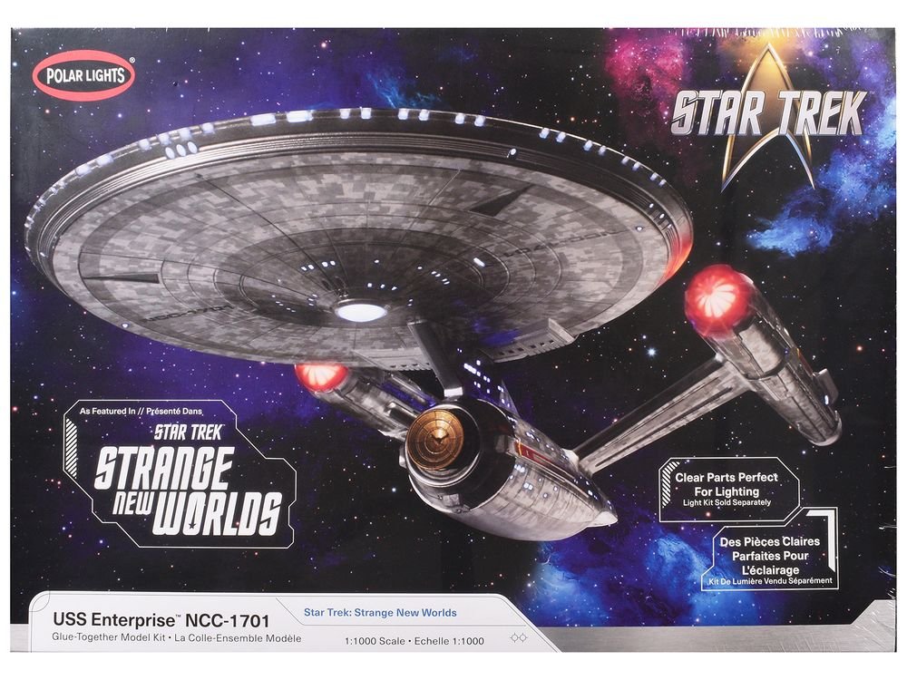 Skill 2 Model Kit USS Enterprise NCC-1701 Spacecraft "Star Trek: Strange New Worlds" (2022-Current) TV Series 1/1000 Scale Model by Polar Lights