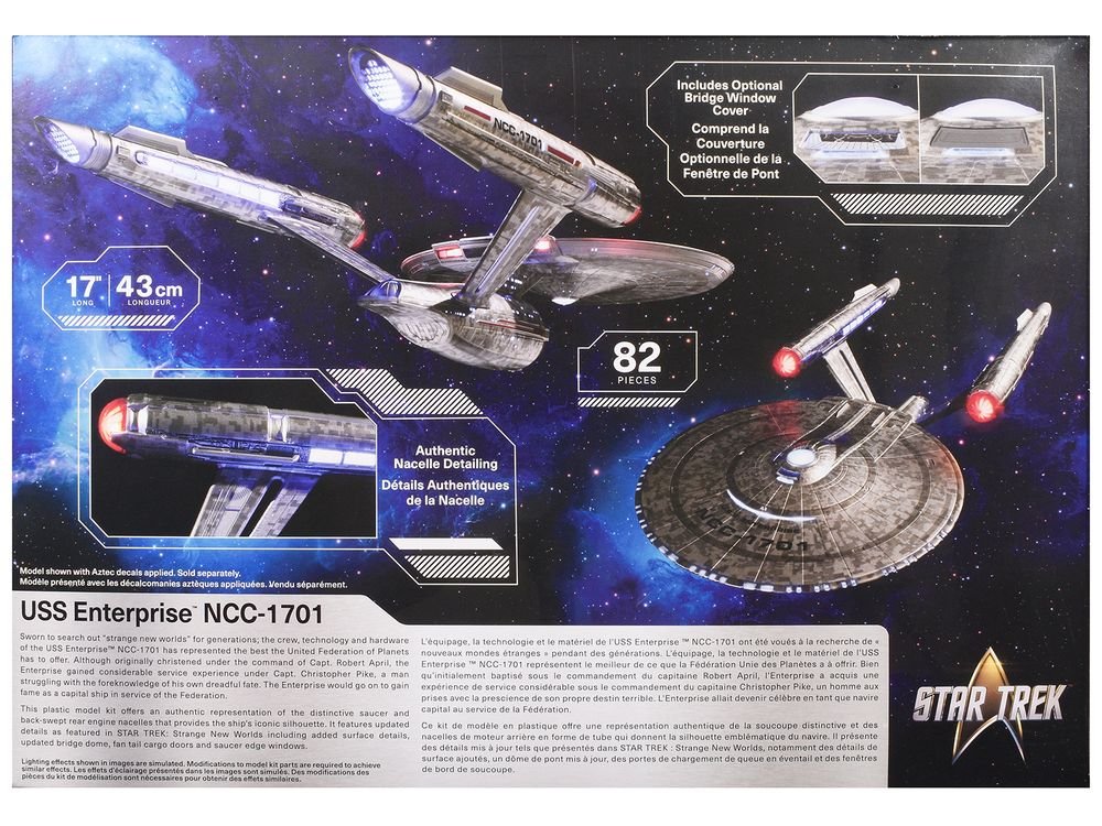 Skill 2 Model Kit USS Enterprise NCC-1701 Spacecraft "Star Trek: Strange New Worlds" (2022-Current) TV Series 1/1000 Scale Model by Polar Lights view 4