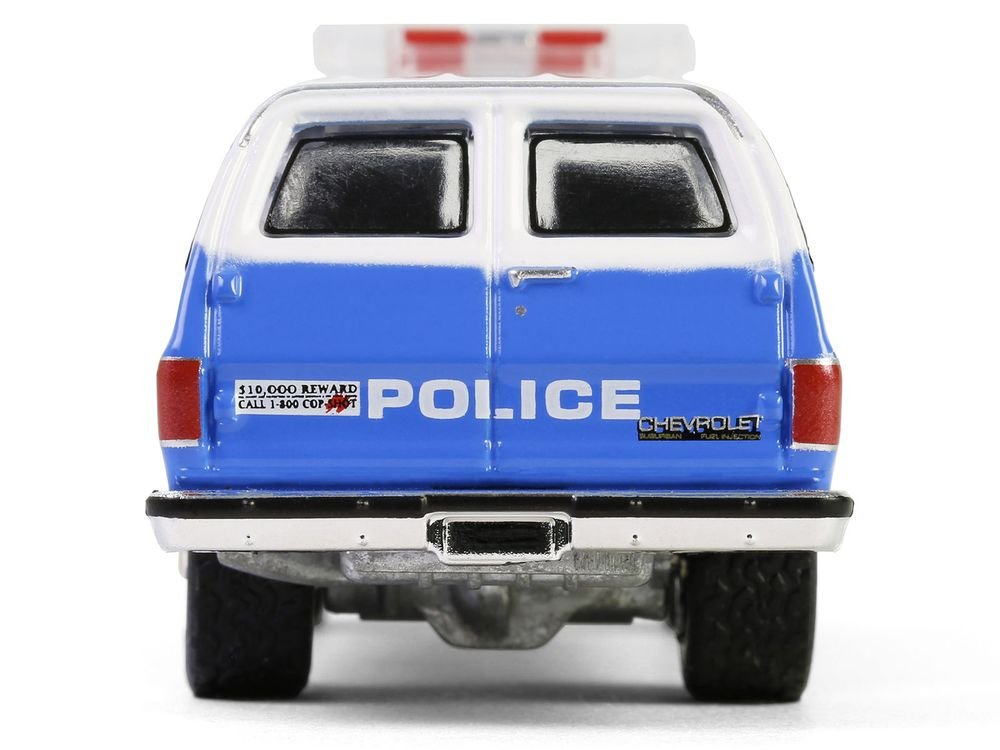 1990 Chevrolet Suburban K2500 Scottsdale "NYPD (New York City Police Department)" Blue with White Top "Hot Pursuit" Series 46 1/64 Diecast Model Car by Greenlight view 5