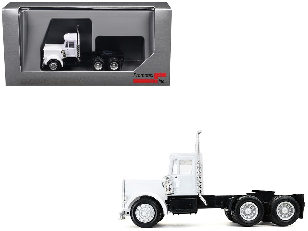 Peterbilt Short Day Cab White 1/87 (HO) Plastic Model Car by Promotex