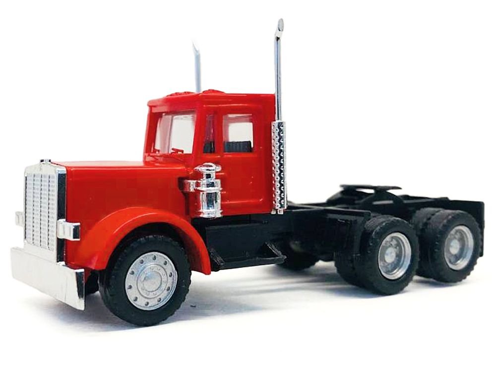 Peterbilt Short Day Cab with Updated Grill Red 1/87 (HO) Plastic Model Car by Promotex view 2