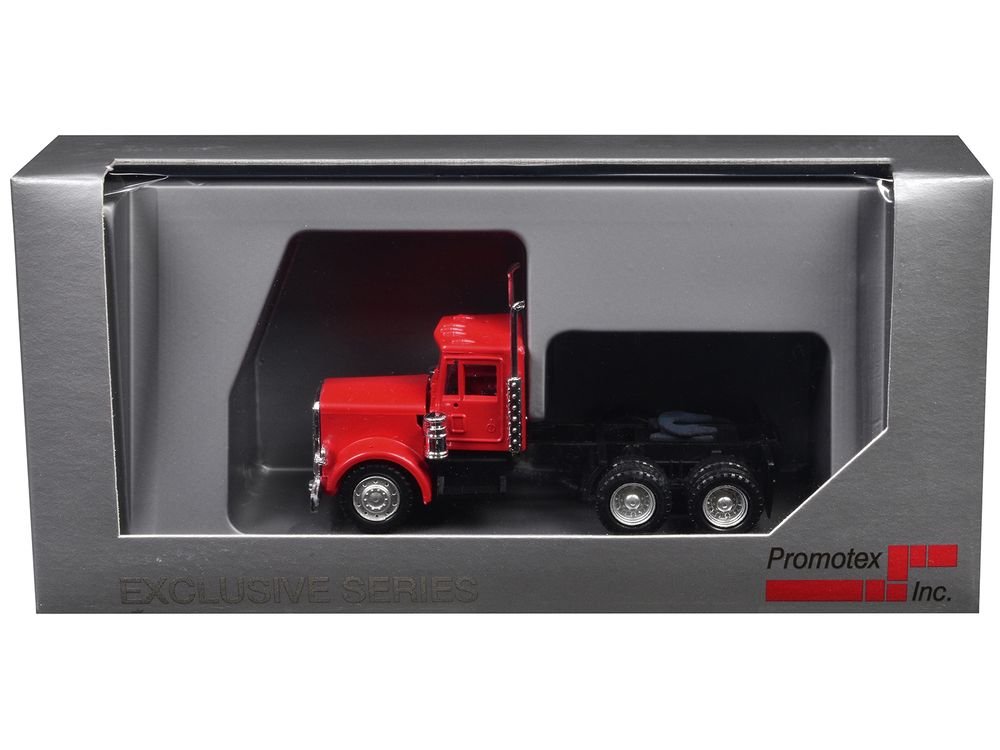 Peterbilt Short Day Cab with Updated Grill Red 1/87 (HO) Plastic Model Car by Promotex view 3