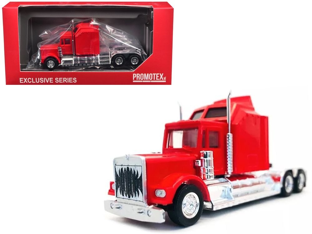 Kenworth W900 with Extra Large Sleeper Red 1/87 (HO) Plastic Model Car by Promotex