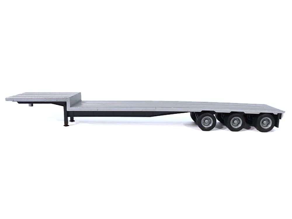 3-Axle Dropdeck Flatbed Trailer Silver Top 1/87 (HO) Plastic Model by Promotex view 2