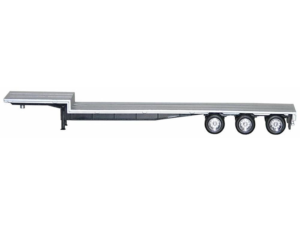 48ft 3-Axle Drop Deck Trailer with Chrome Wheels and Silver Top 1/87 (HO) Plastic Model by Promotex view 2