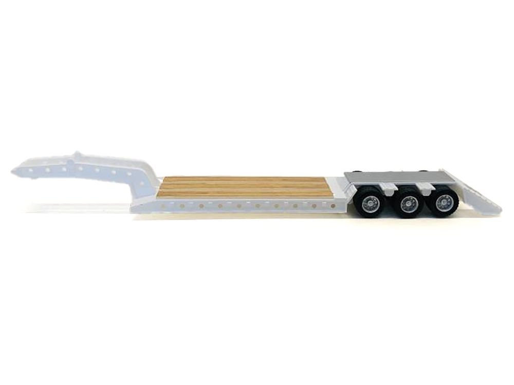 3-Axle Heavy Equipment Lowboy Trailer White 1/87 (HO) Plastic Model by Promotex view 2