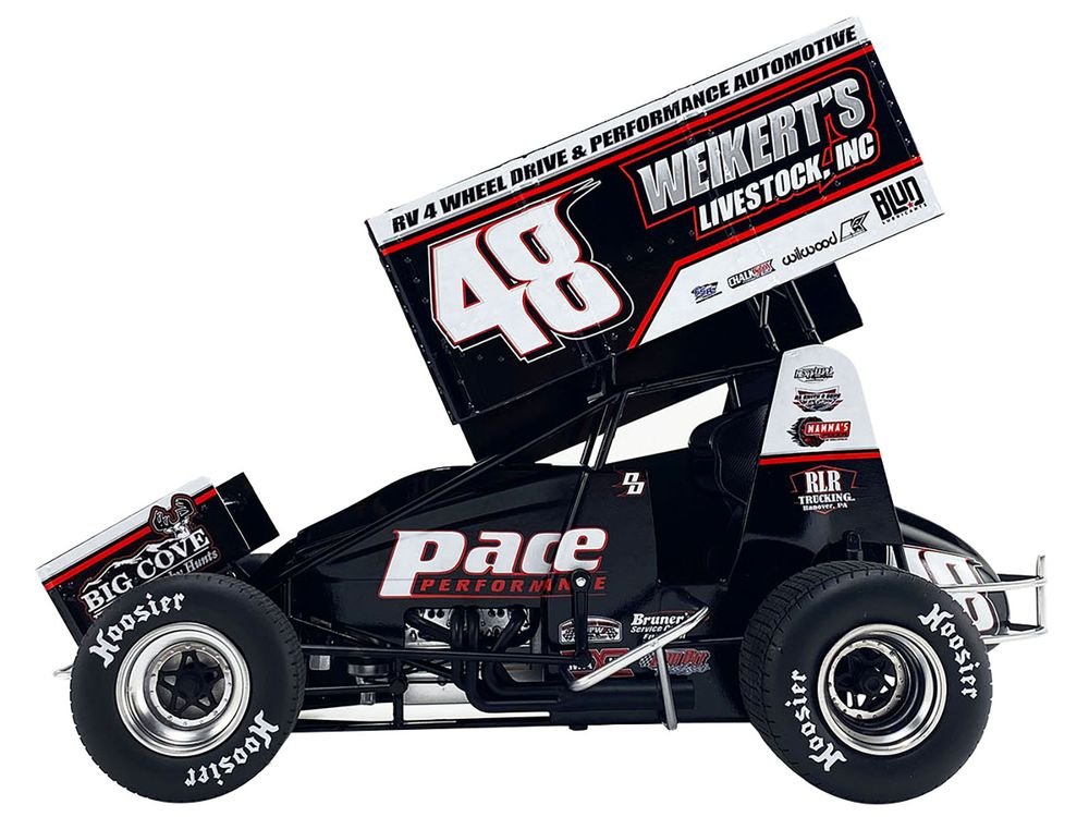 Winged Sprint Car #48 Danny Dietrich "Weikert's Livestock Inc." Gary Kauffman Racing (2024) 1/18 Diecast Model Car by ACME view 3