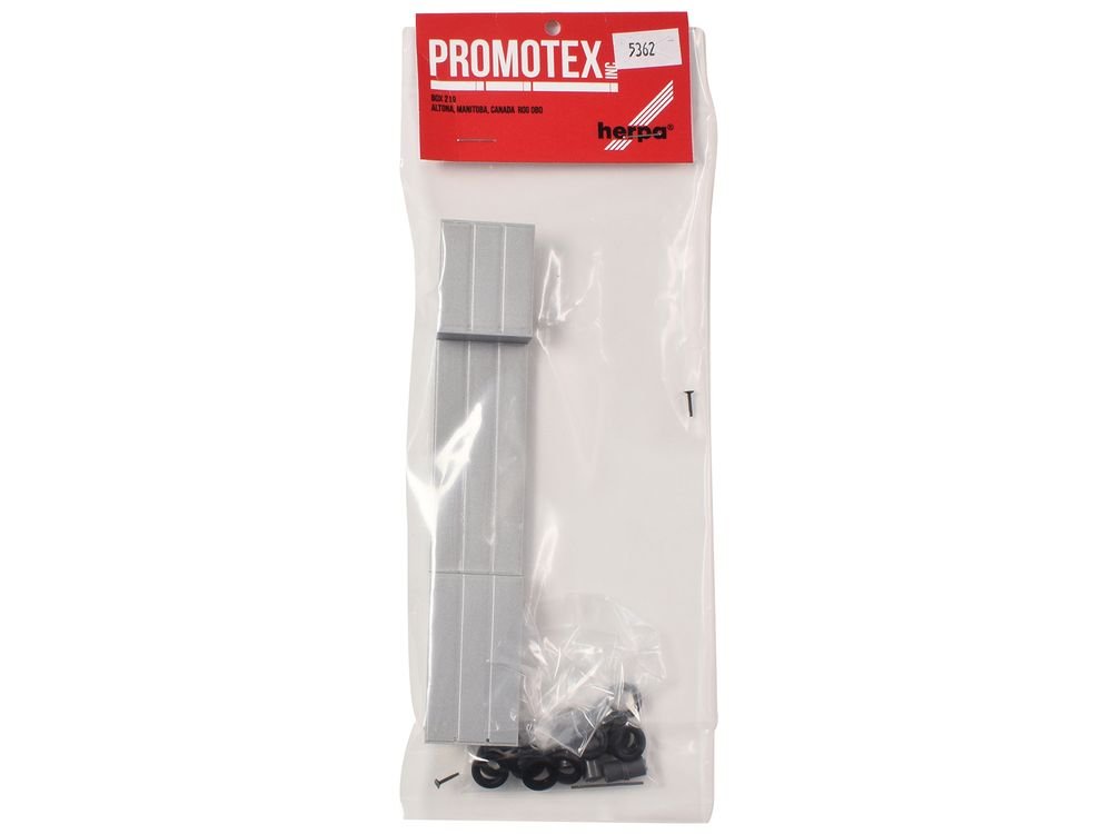 3-Axle Double-Drop Flatbed Trailer Silver Top 1/87 (HO) Plastic Model by Promotex view 3