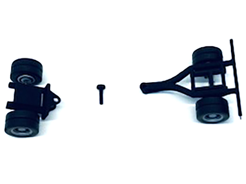 Lowboy Single Axle Booster with Integrated Rear Axle and Fenders (2 Sets) 1/87 (HO) Plastic Model by Promotex view 2