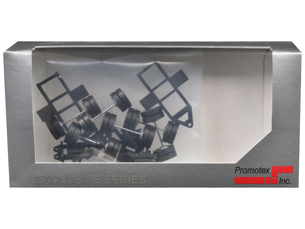 Lowboy Tri-Axle Booster with Integrated Rear Axle and Fenders (2 Sets) 1/87 (HO) Plastic Model by Promotex view 3