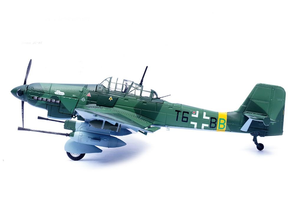 Junkers Ju 87G2 Stuka Bomber Aircraft "10.(Pz)/SG 2 Immelmann T6+BB Oberst Hans-Ulrich Rudel Romania" (1944) German Luftwaffe "Wing" Series 1/72 Diecast Model by Panzerkampf view 4