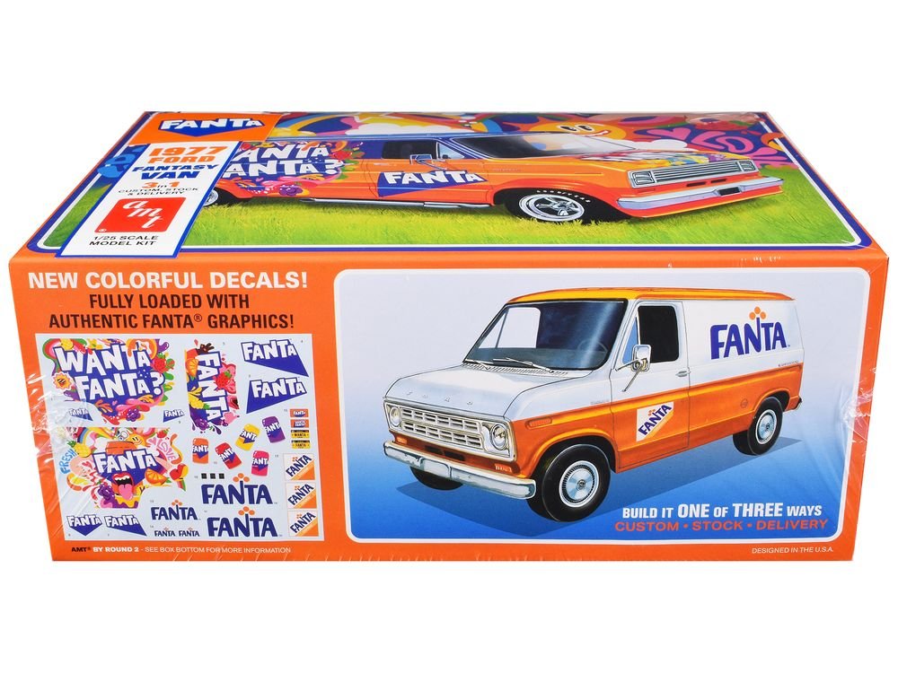 Skill 2 Model Kit 1977 Ford Custom Van "Fanta" 1/25 Scale Model by AMT view 3