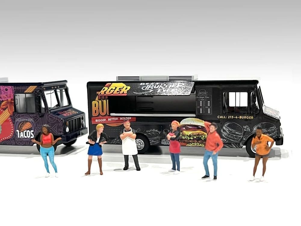 Food Truck "The Burger Truck" Black with Graphics 1/64 Diecast Model by American Diorama view 4